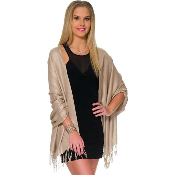 Pashmina Shawls and Wraps for Evening Dresses, Large Soft Pashminas Wedding - Picture 3 of 7